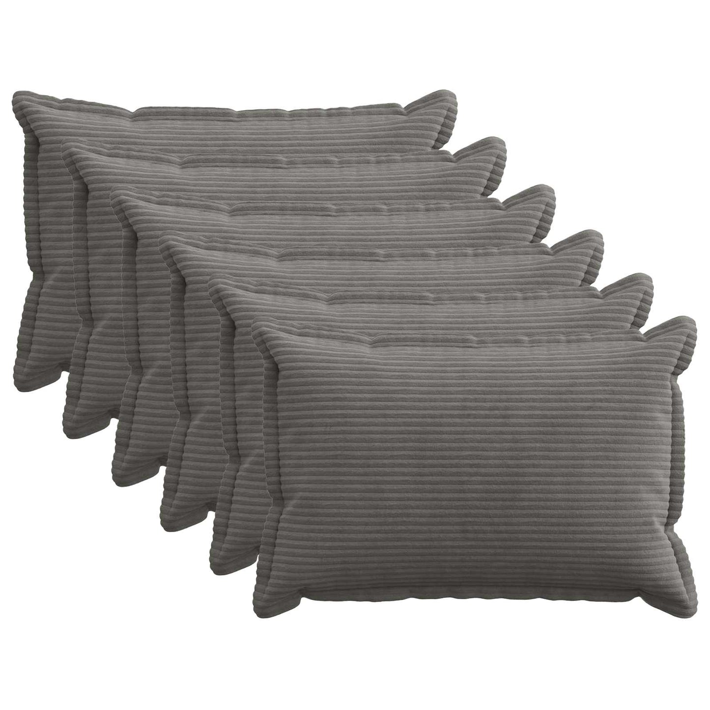vidaXL Cushion Cover 6 pcs HOUTEN Dark Grey 50 x 75 cm Corduroy 1