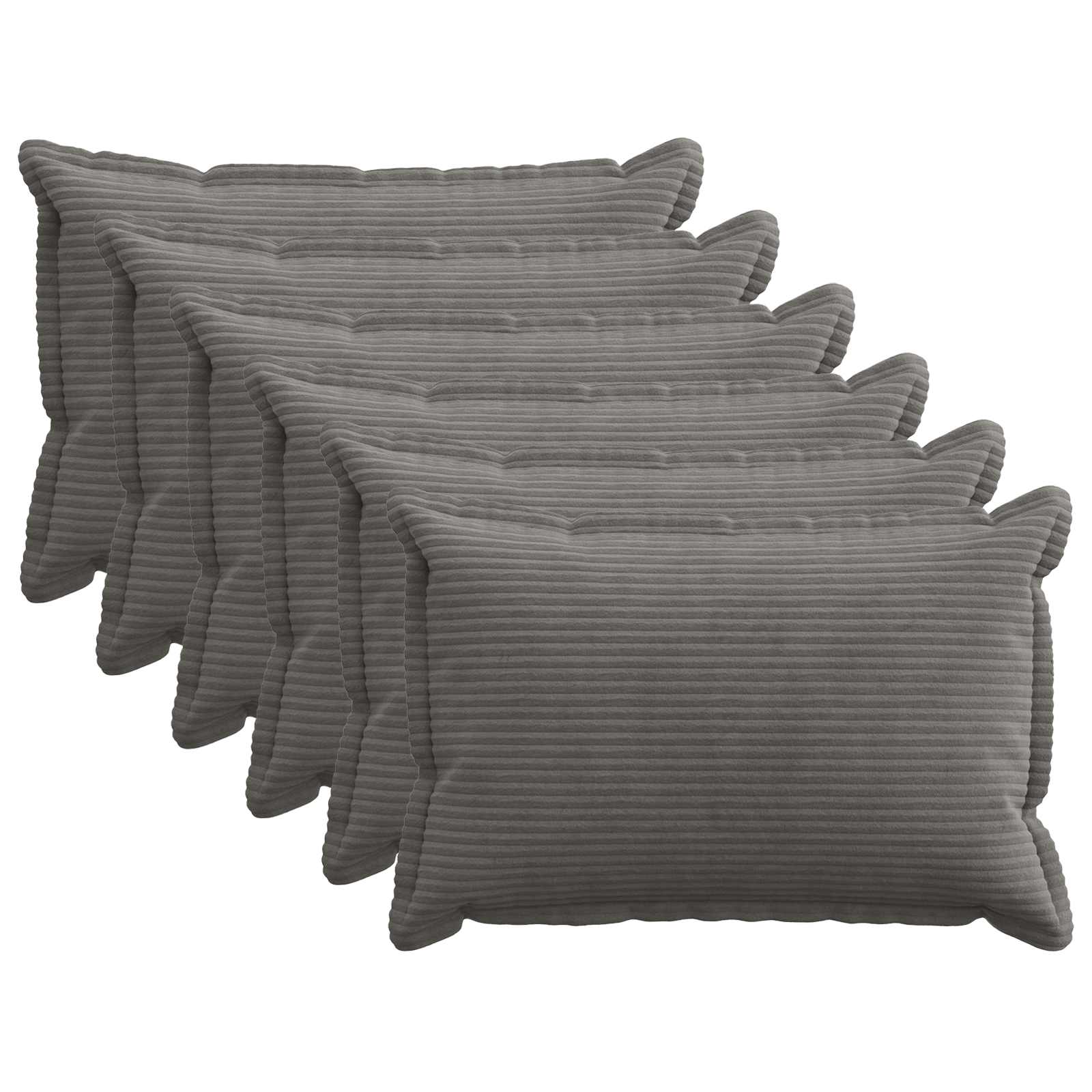 vidaXL Cushion Cover 6 pcs HOUTEN Dark Grey 50 x 75 cm Corduroy 1