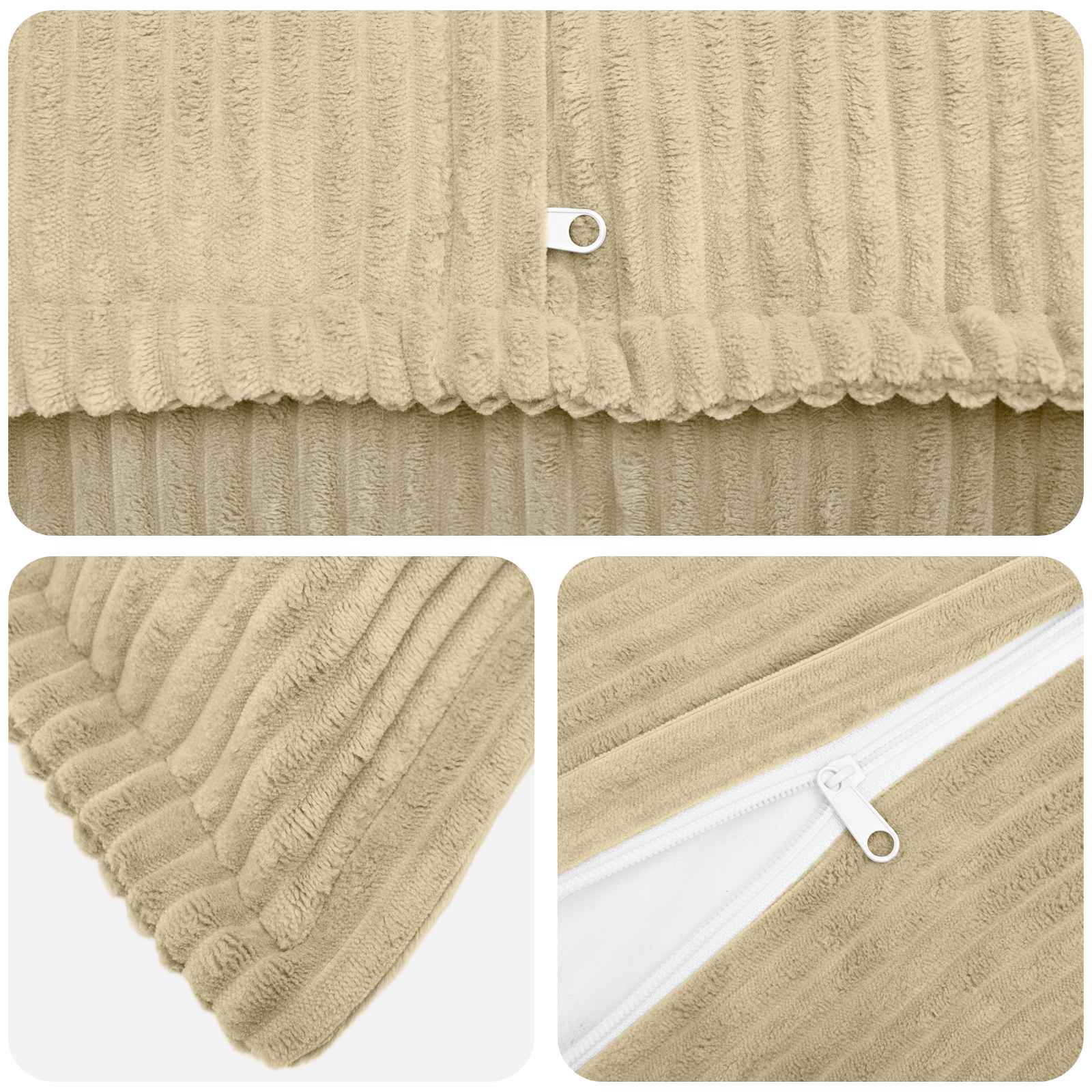 vidaXL Cushion Cover 6 pcs HOUTEN Light Green Grey 50 x 75 cm Corduroy 4