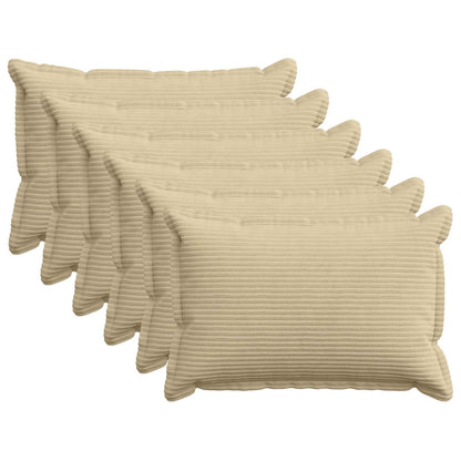 vidaXL Cushion Cover 6 pcs HOUTEN Light Green Grey 50 x 75 cm Corduroy 1