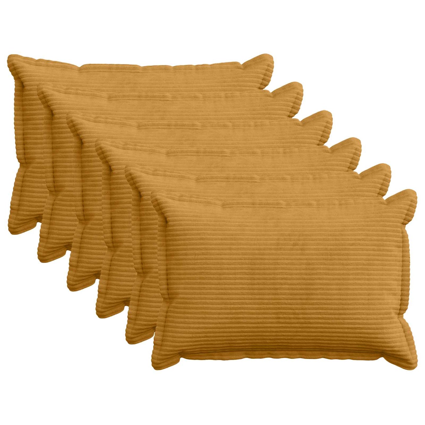 vidaXL Cushion Cover 6 pcs HOUTEN Yellow 50 x 75 cm Corduroy 1