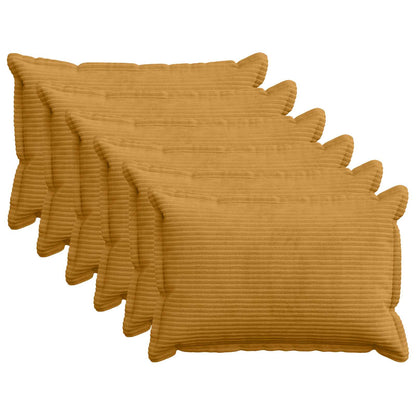 vidaXL Cushion Cover 6 pcs HOUTEN Yellow 50 x 75 cm Corduroy 1