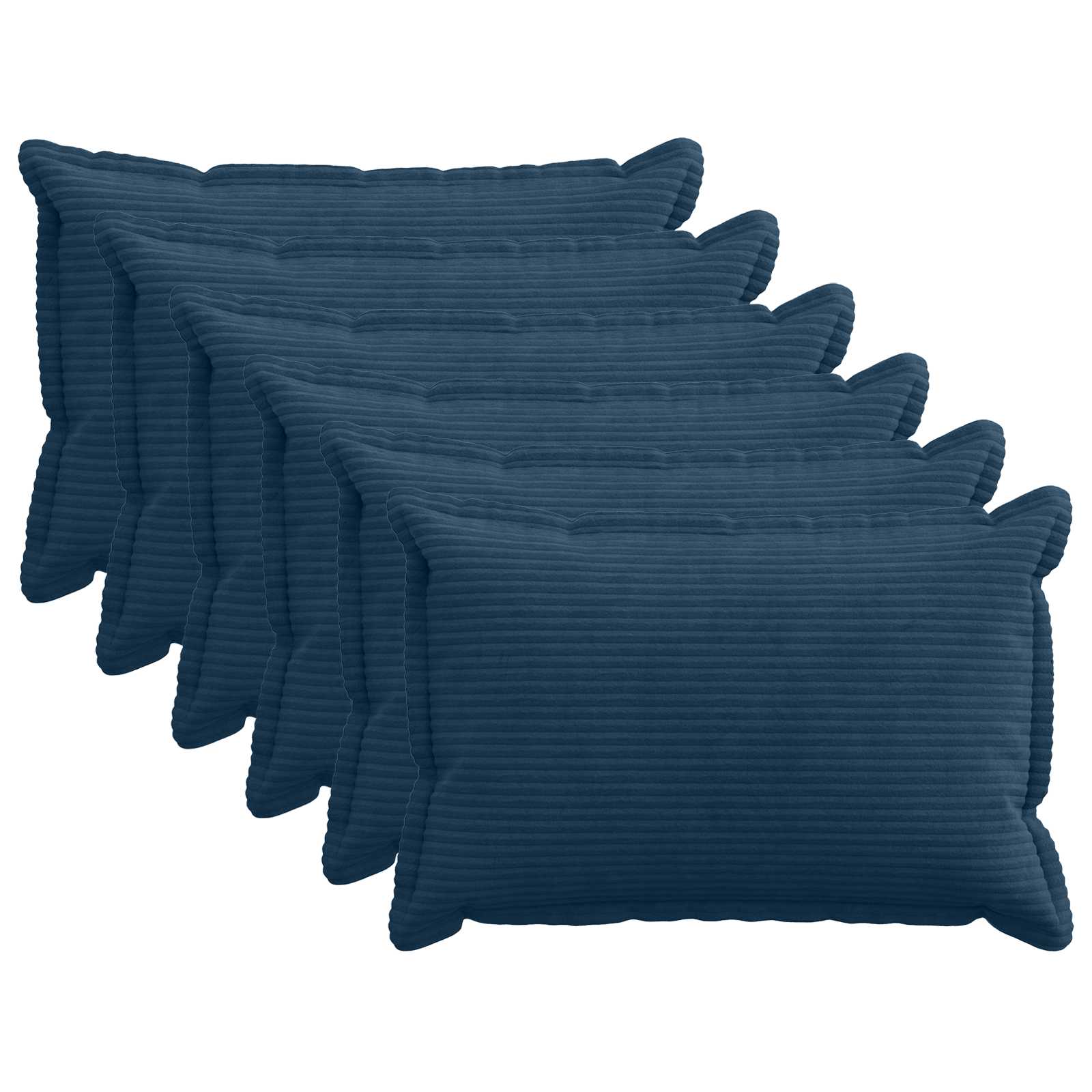 vidaXL Cushion Cover 6 pcs HOUTEN Navy Blue 50 x 75 cm Corduroy 1