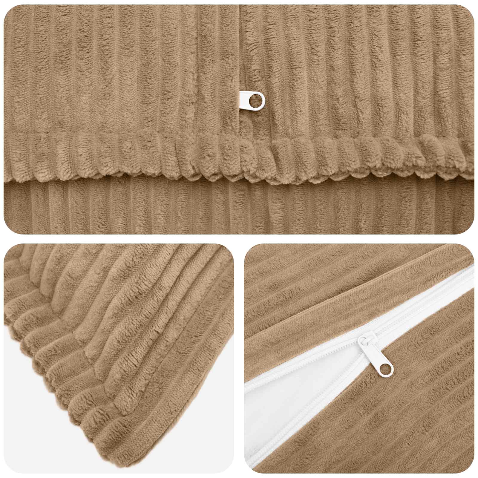 vidaXL Cushion Cover 6 pcs HOUTEN Brown 50 x 75 cm Corduroy 4