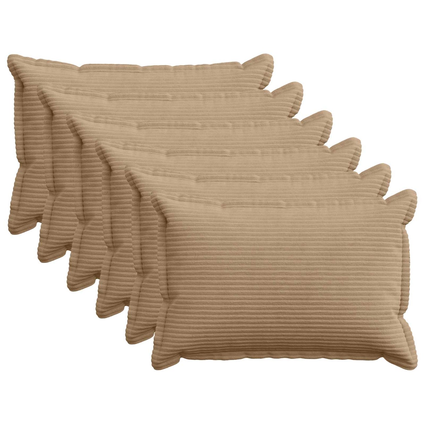 vidaXL Cushion Cover 6 pcs HOUTEN Brown 50 x 75 cm Corduroy 1