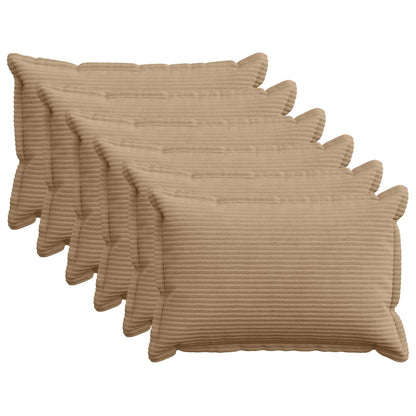 vidaXL Cushion Cover 6 pcs HOUTEN Brown 50 x 75 cm Corduroy 1