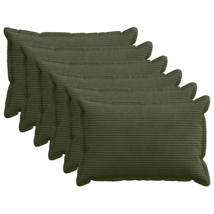 vidaXL Cushion Cover 6 pcs HOUTEN Green 50 x 75 cm Corduroy 1