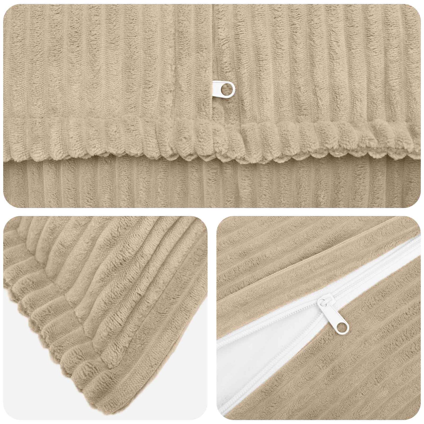 vidaXL Cushion Cover 6 pcs HOUTEN Taupe 50 x 75 cm Corduroy 4