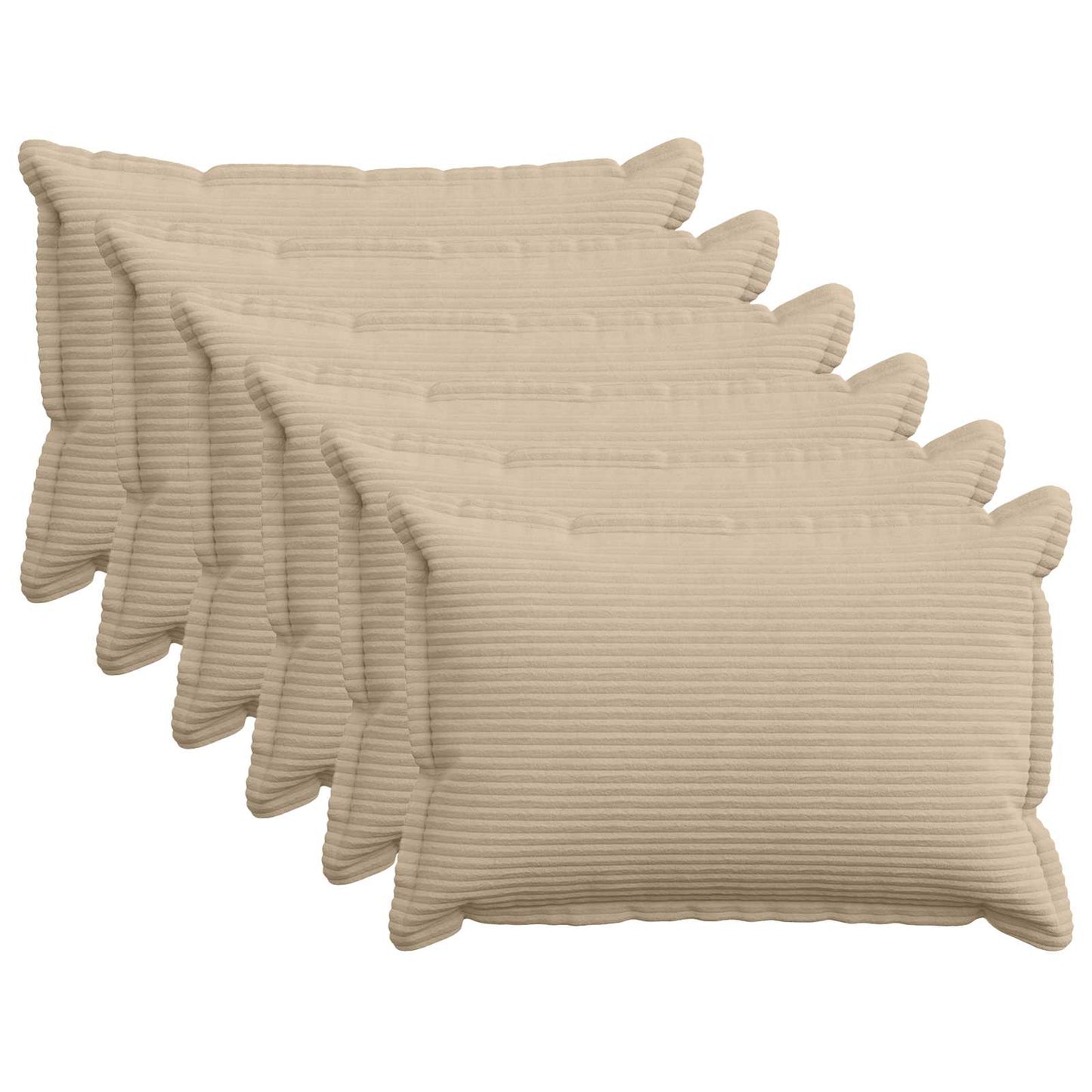 vidaXL Cushion Cover 6 pcs HOUTEN Taupe 50 x 75 cm Corduroy 1