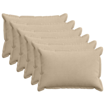 vidaXL Cushion Cover 6 pcs HOUTEN Taupe 50 x 75 cm Corduroy 1