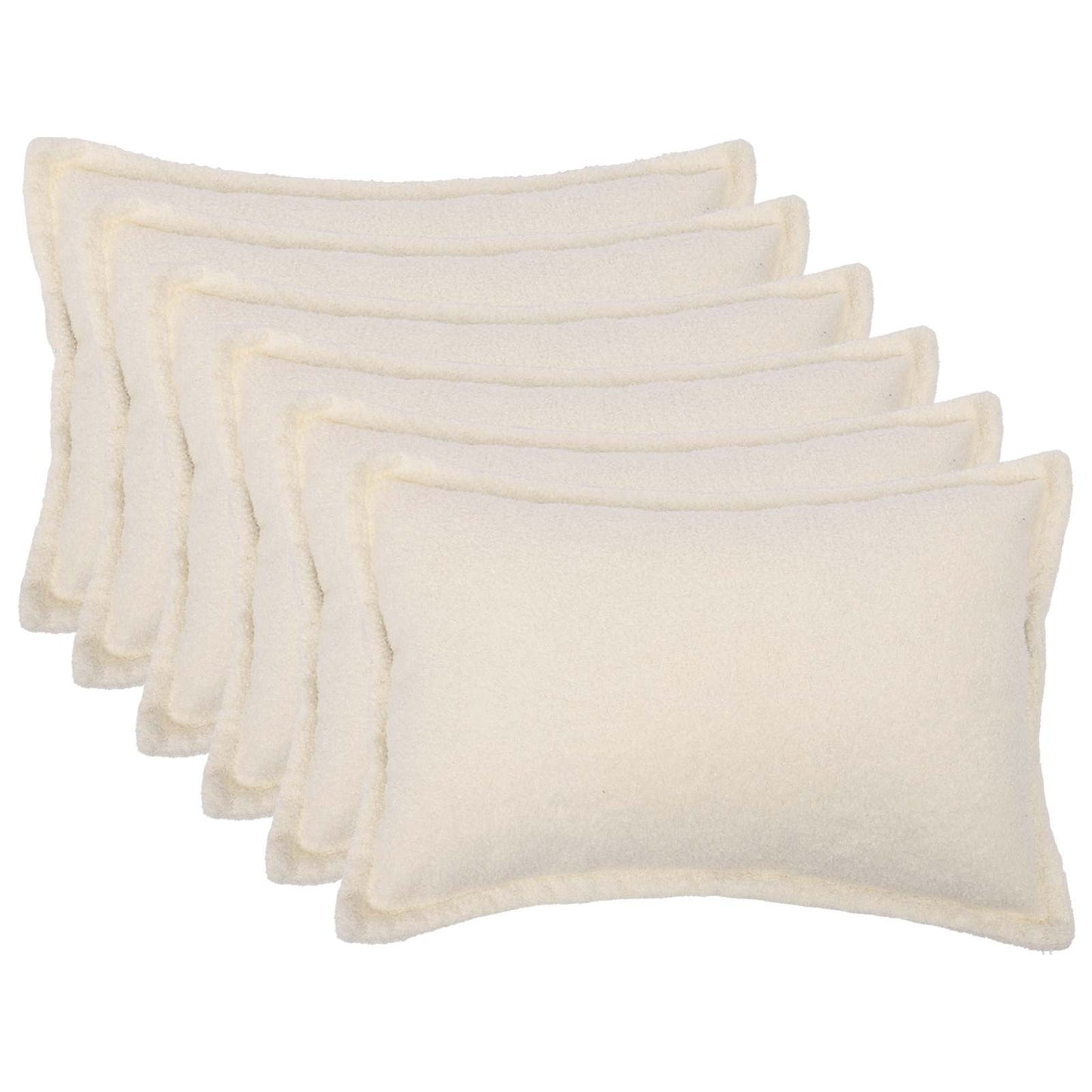 vidaXL Cushion Cover 6 pcs HOUTEN Cream 50 x 75 cm Bouclé 1