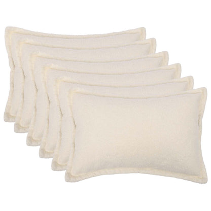 vidaXL Cushion Cover 6 pcs HOUTEN Cream 50 x 75 cm Bouclé 1