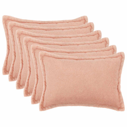 vidaXL Cushion Cover 6 pcs HOUTEN Pink 50 x 75 cm Bouclé 1
