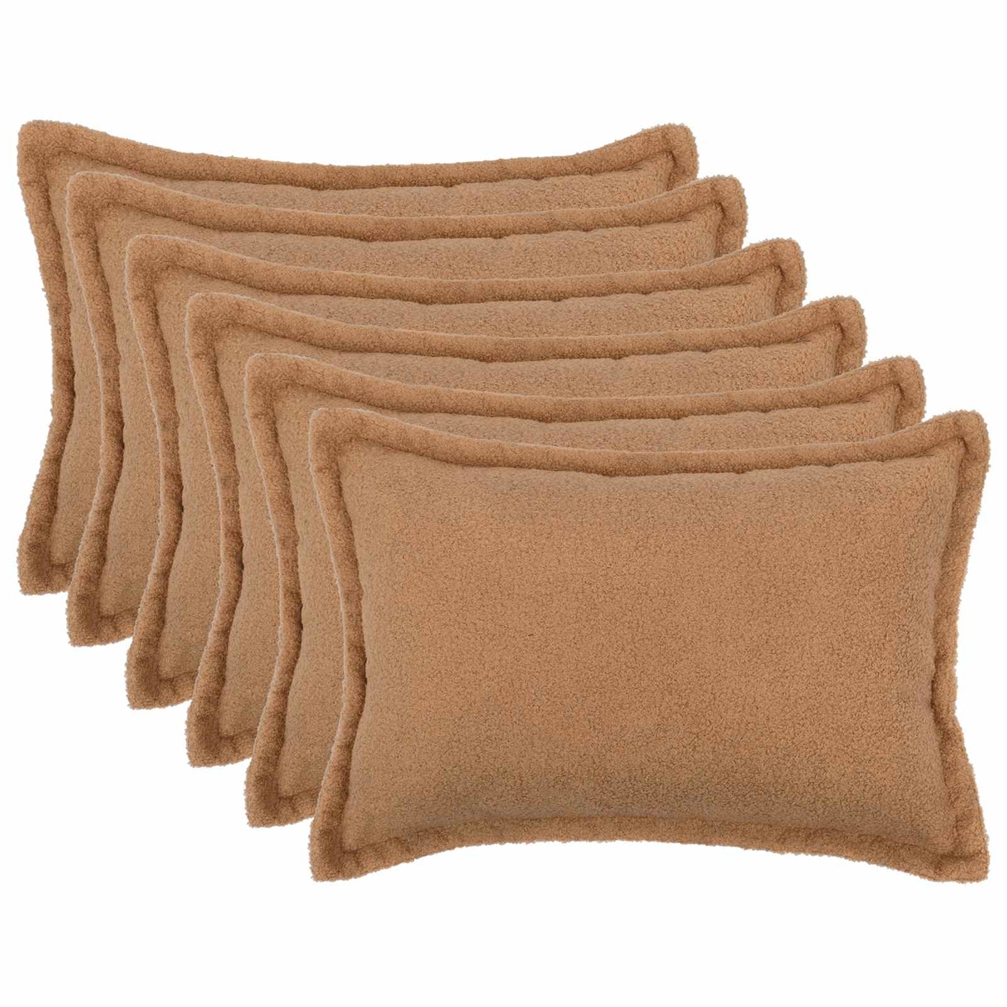 vidaXL Cushion Cover 6 pcs HOUTEN Beige 50 x 75 cm Bouclé 1