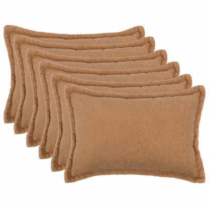 vidaXL Cushion Cover 6 pcs HOUTEN Beige 50 x 75 cm Bouclé 1