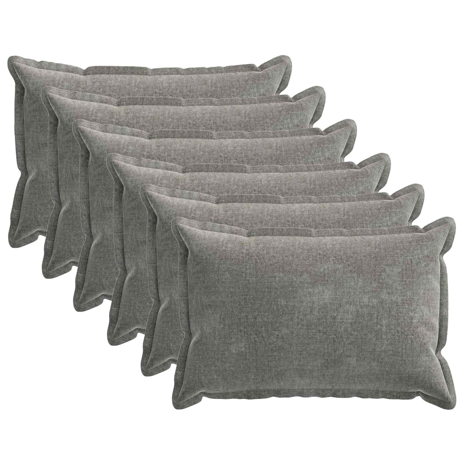 vidaXL Cushion Cover 6 pcs HOUTEN Dark Grey 50 x 75 cm Chenille Fabric 2