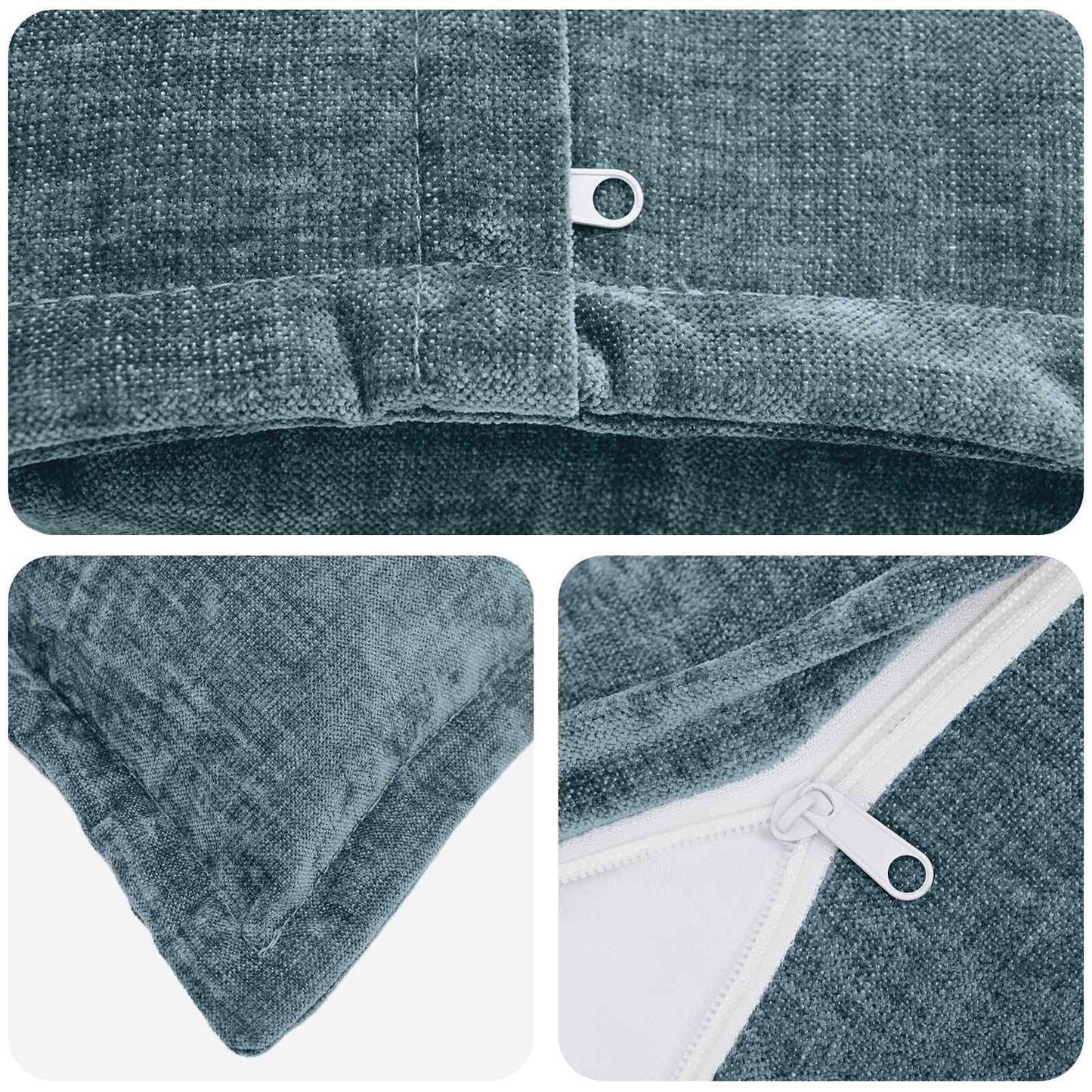 vidaXL Cushion Cover 6 pcs HOUTEN Blue 50 x 75 cm Chenille Fabric 5