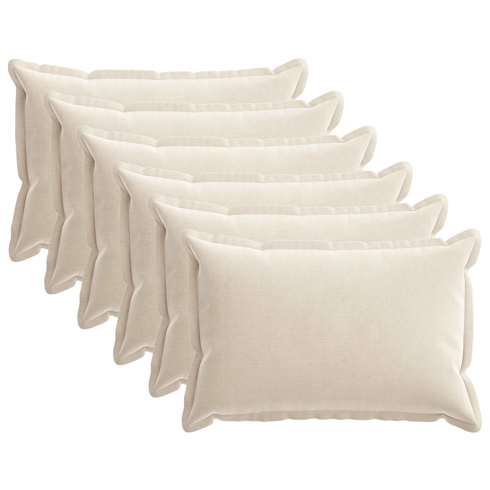 vidaXL Cushion Cover 6 pcs HOUTEN Cream 50 x 75 cm Chenille Fabric 2