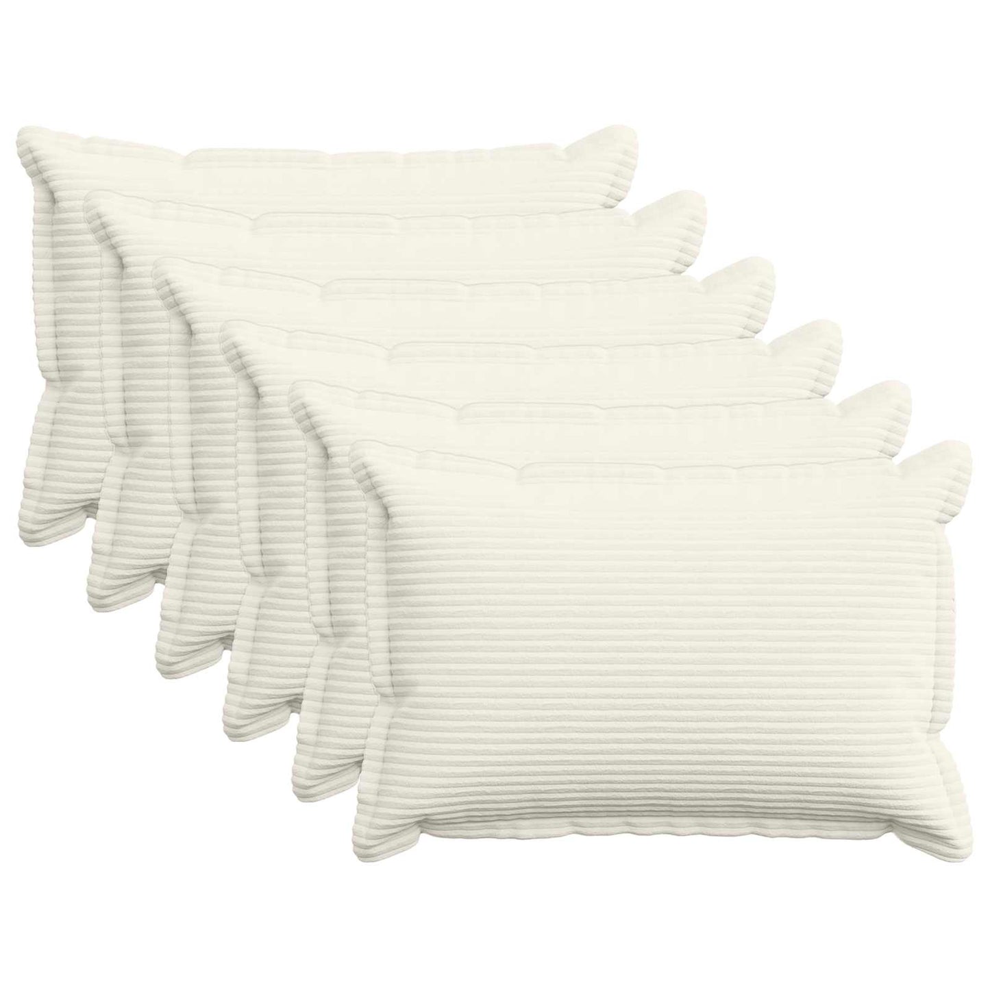 vidaXL Cushion Cover 6 pcs HOUTEN Cream 50 x 80 cm Corduroy 1