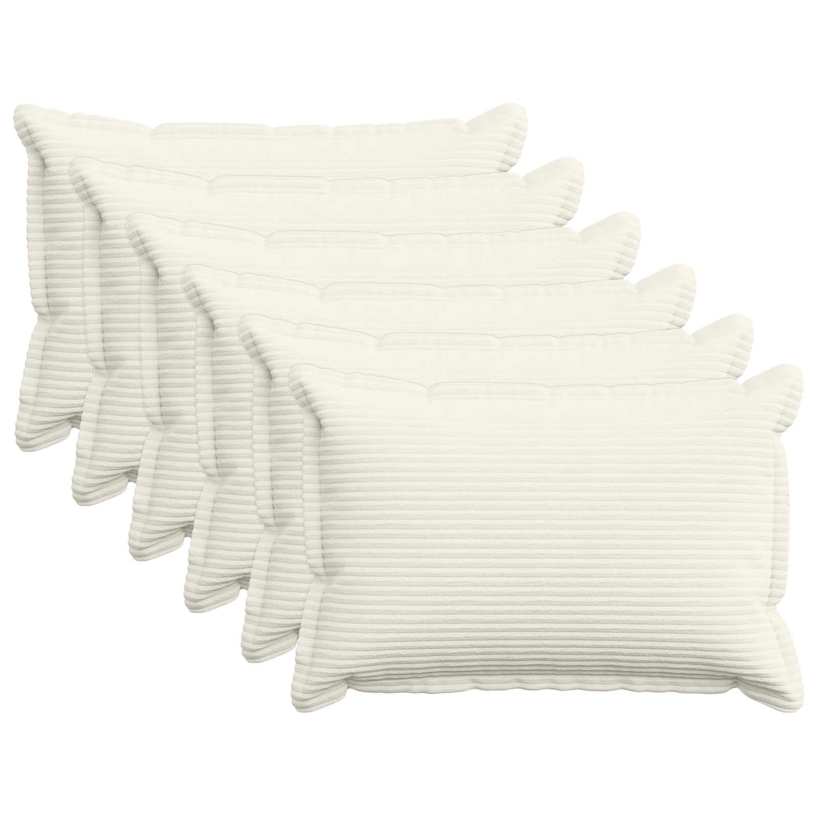 vidaXL Cushion Cover 6 pcs HOUTEN Cream 50 x 80 cm Corduroy 1