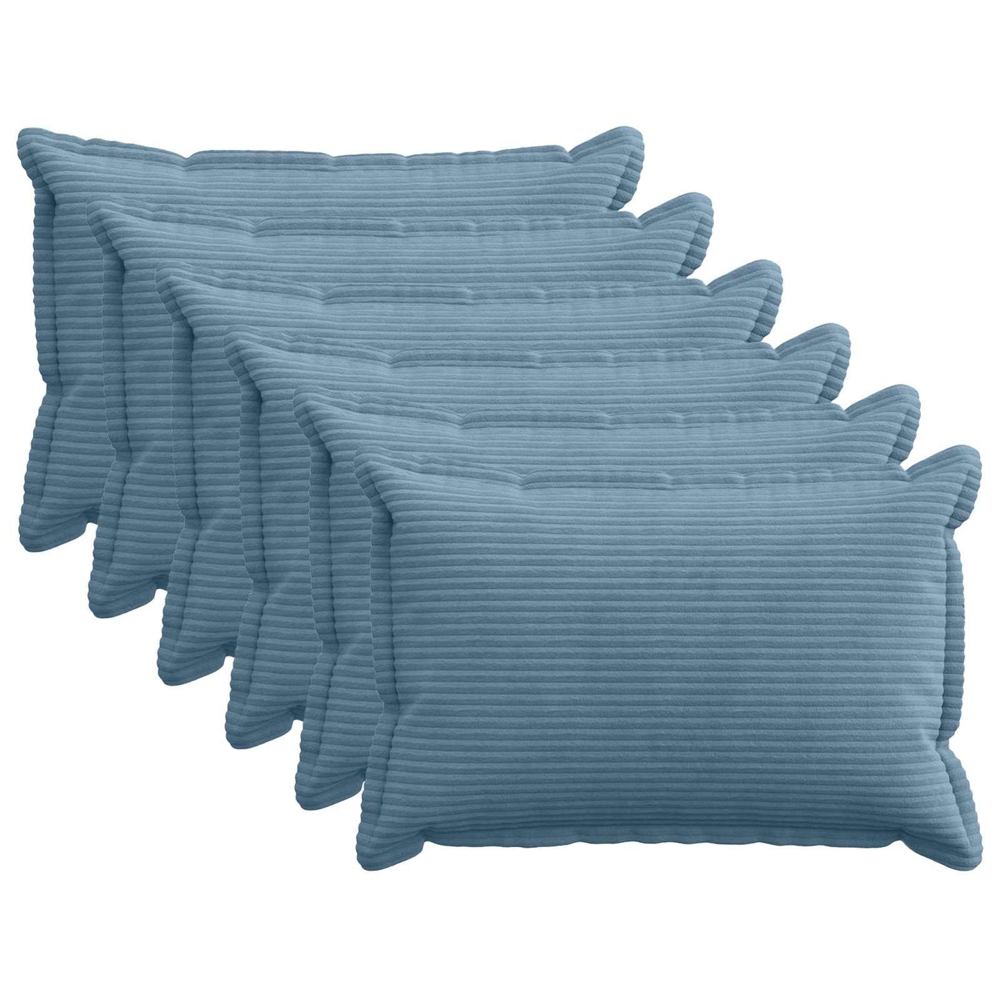 vidaXL Cushion Cover 6 pcs HOUTEN Blue 50 x 80 cm Corduroy 1