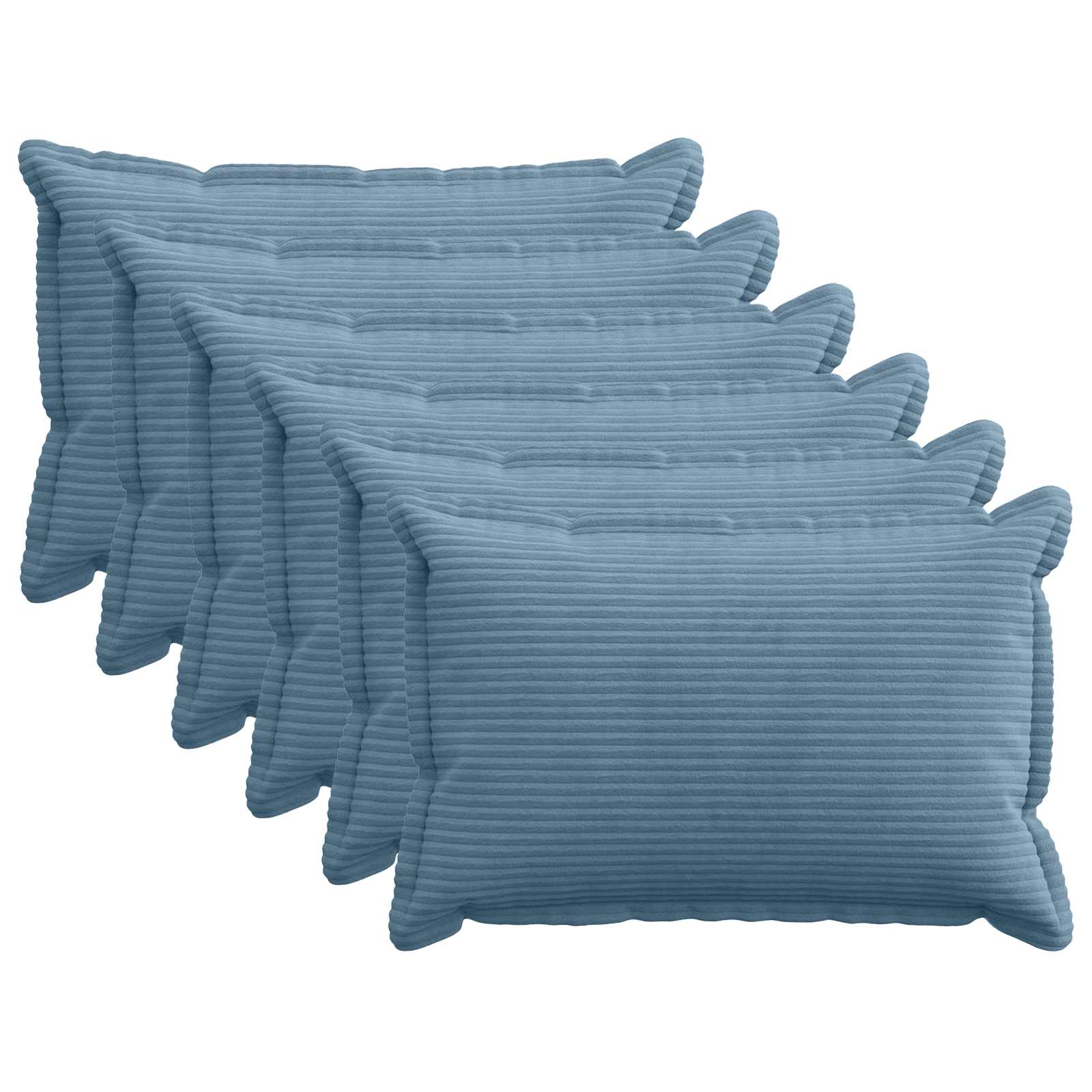 vidaXL Cushion Cover 6 pcs HOUTEN Blue 50 x 80 cm Corduroy 1