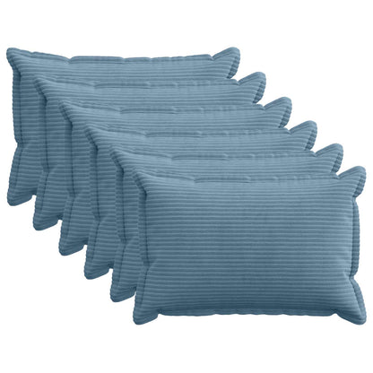 vidaXL Cushion Cover 6 pcs HOUTEN Blue 50 x 80 cm Corduroy 1