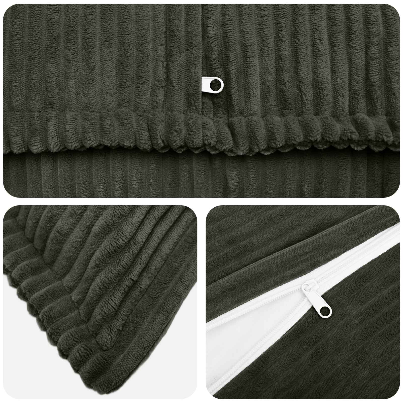 vidaXL Cushion Cover 6 pcs HOUTEN Anthracite 50 x 80 cm Corduroy 4