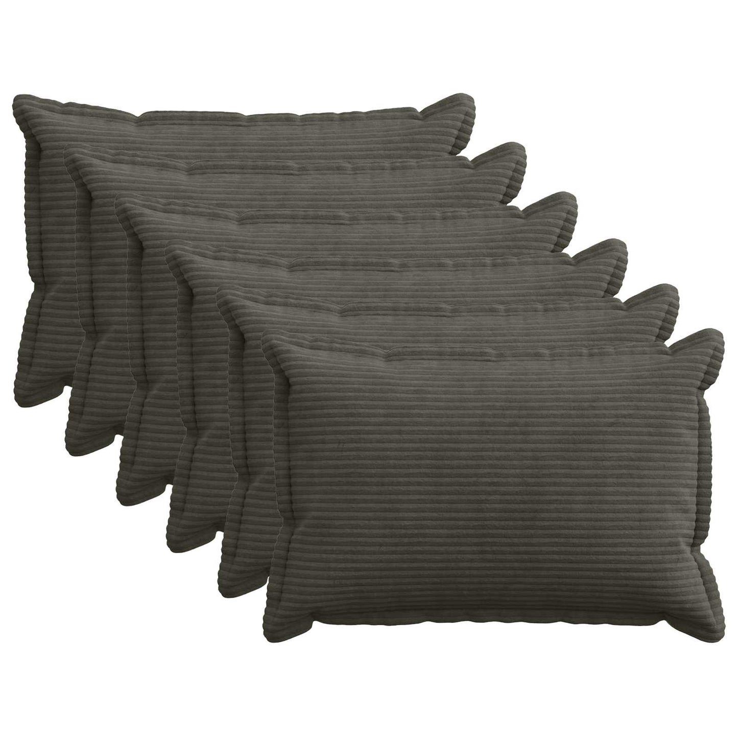 vidaXL Cushion Cover 6 pcs HOUTEN Anthracite 50 x 80 cm Corduroy 1