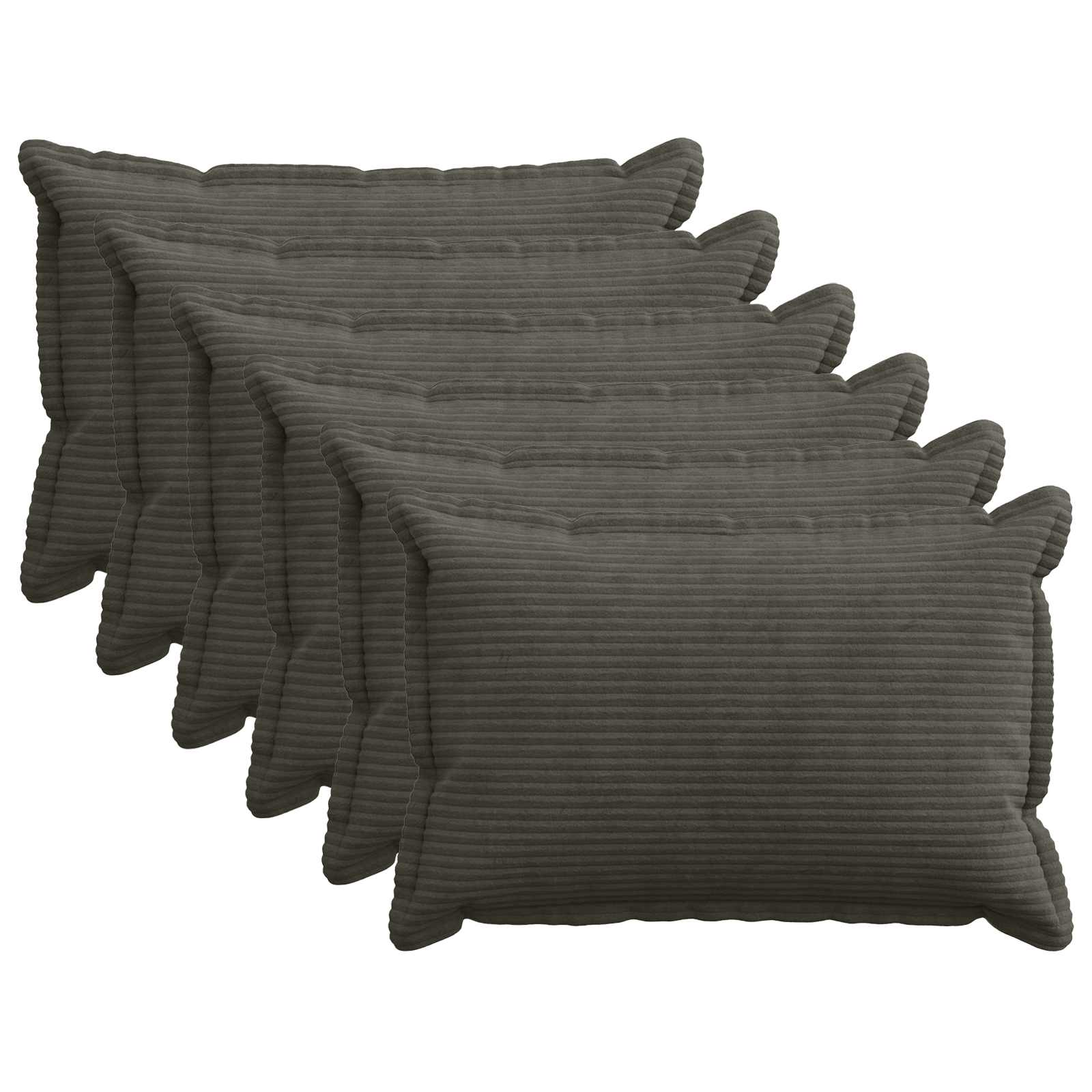 vidaXL Cushion Cover 6 pcs HOUTEN Anthracite 50 x 80 cm Corduroy 1
