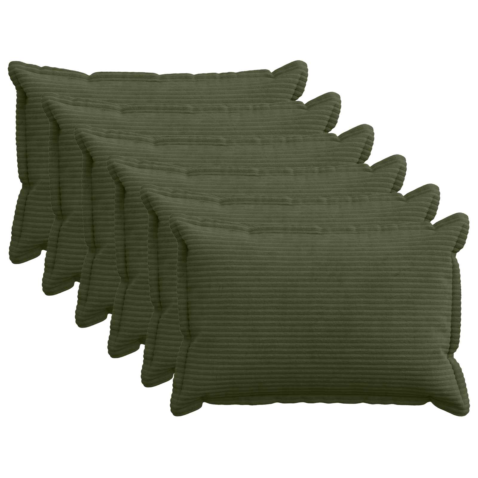 vidaXL Cushion Cover 6 pcs HOUTEN Green 50 x 80 cm Corduroy 1