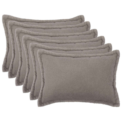 vidaXL Cushion Cover 6 pcs HOUTEN Light Grey 50 x 80 cm Bouclé 1