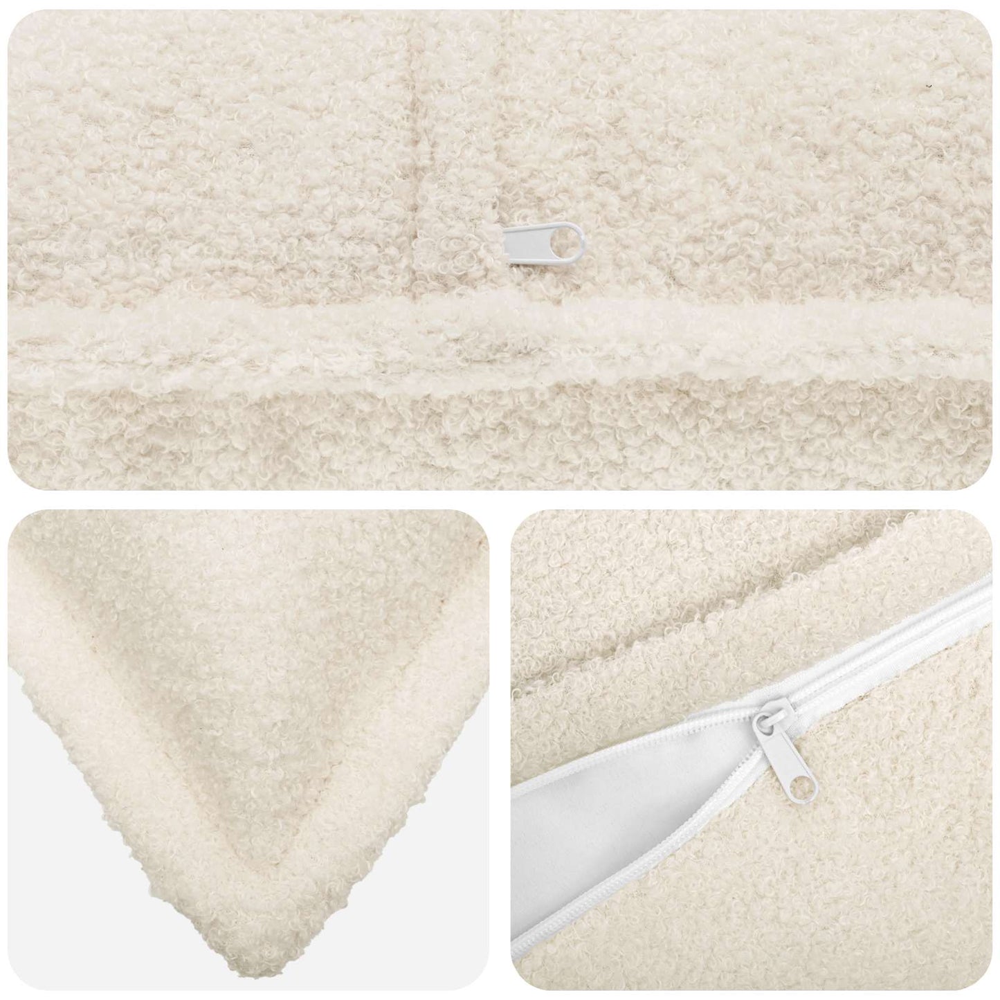 vidaXL Cushion Cover 6 pcs HOUTEN Cream 50 x 80 cm Bouclé 4