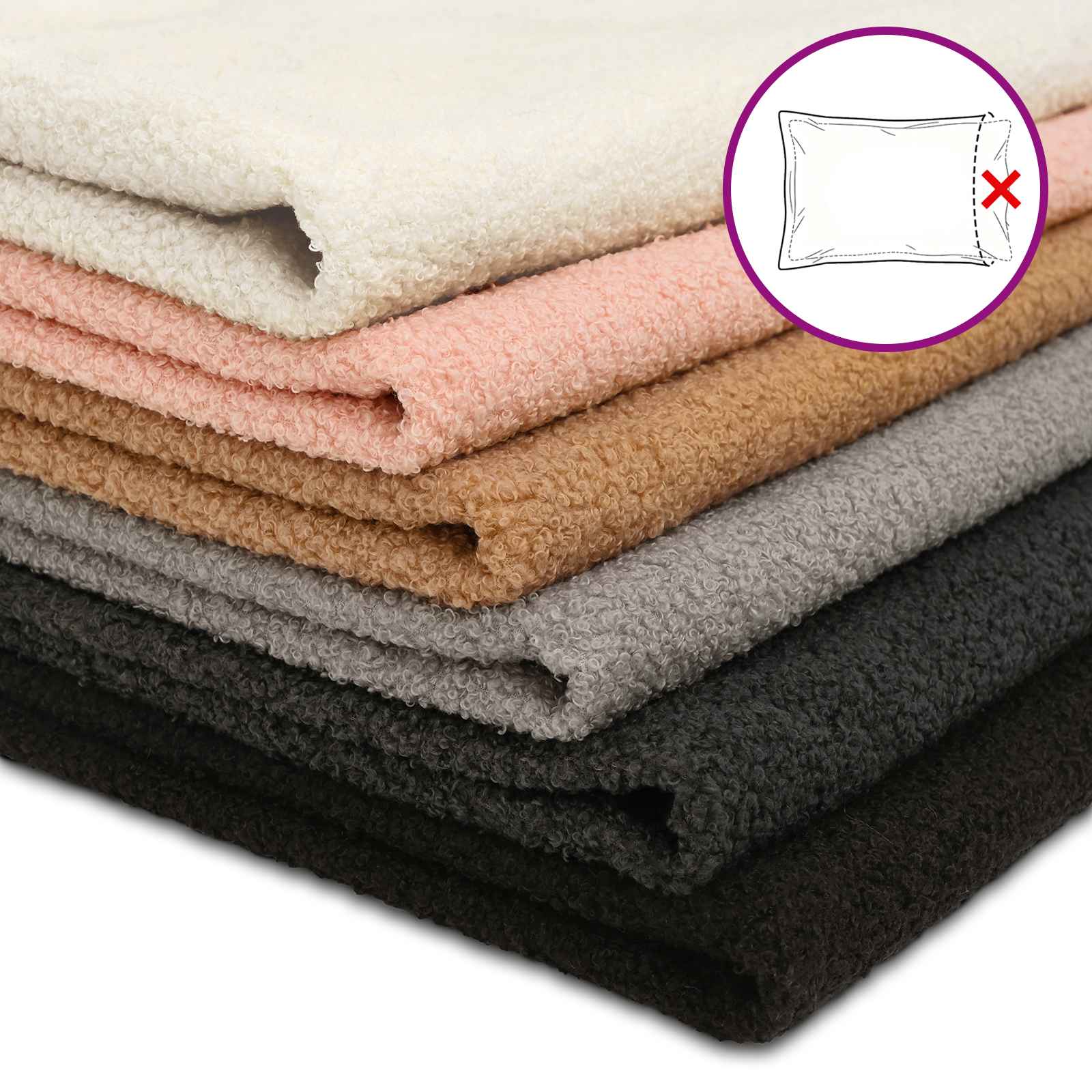 vidaXL Cushion Cover 6 pcs HOUTEN Pink 50 x 80 cm Bouclé 6