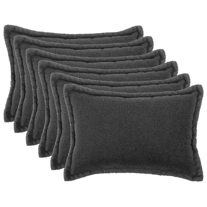 vidaXL Cushion Cover 6 pcs HOUTEN Dark Grey 50 x 80 cm Bouclé 1