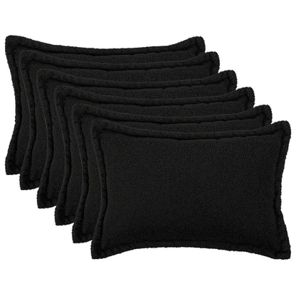 vidaXL Cushion Cover 6 pcs HOUTEN Black 50 x 80 cm Bouclé 1