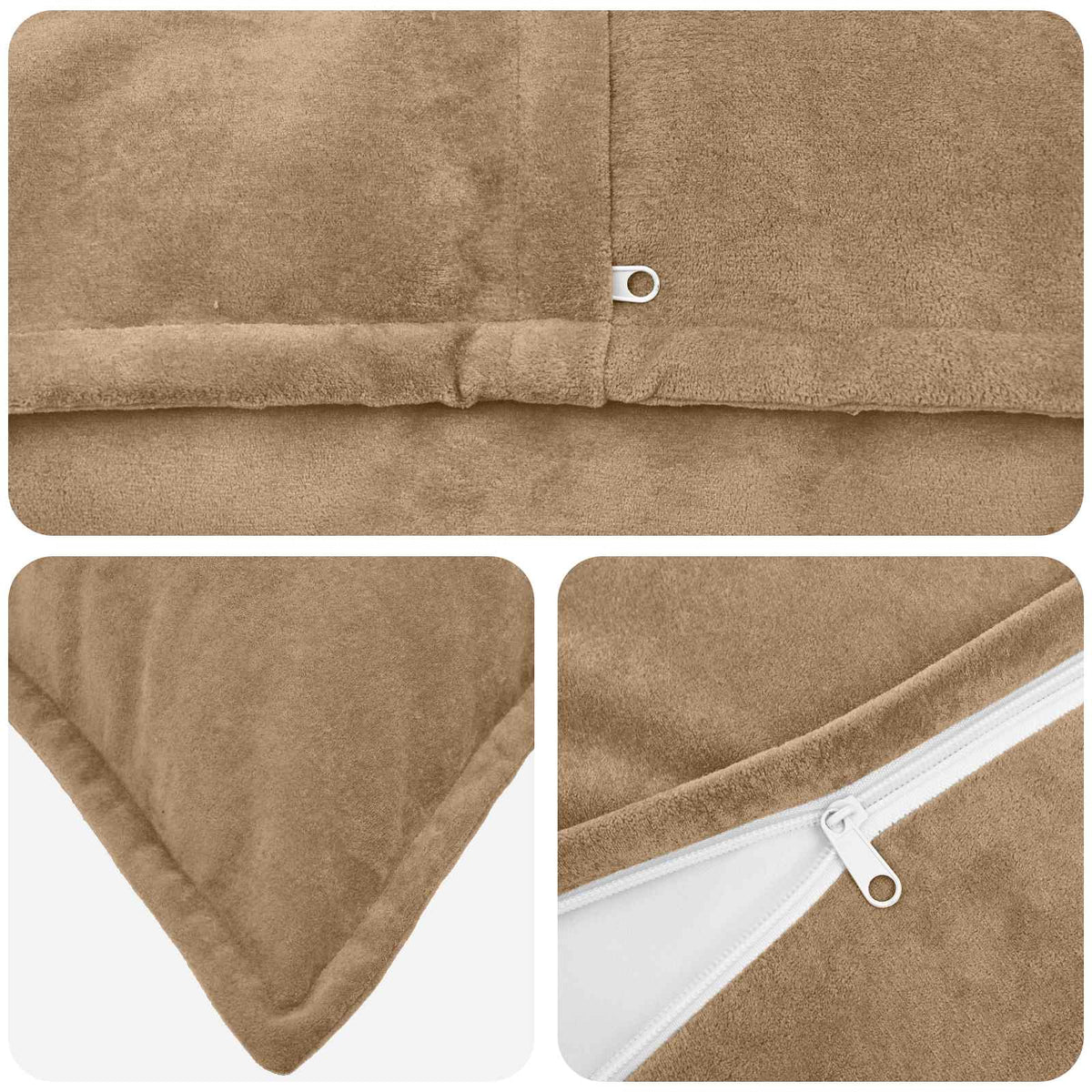 Cushion HOUTEN Taupe Microfiber Fleece