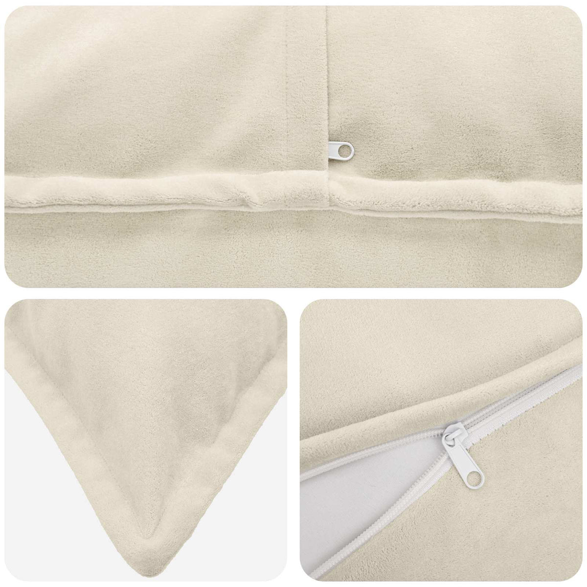 Cushion HOUTEN Cream Microfiber Fleece