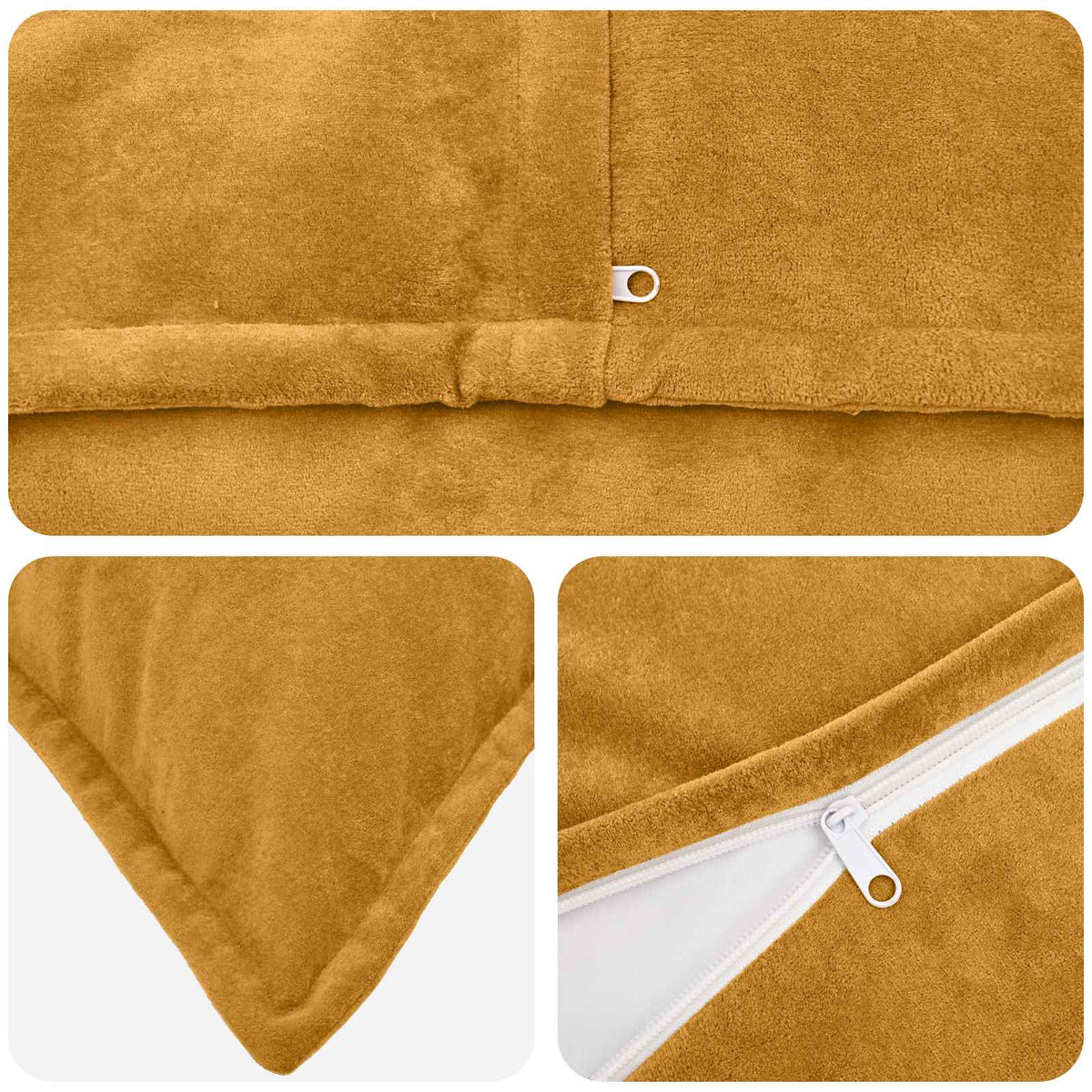 Cushion HOUTEN Yellow Microfiber Fleece