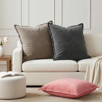 vidaXL Cushion with Pillow HOUTEN 2 pcs Dark Grey Velvet 1