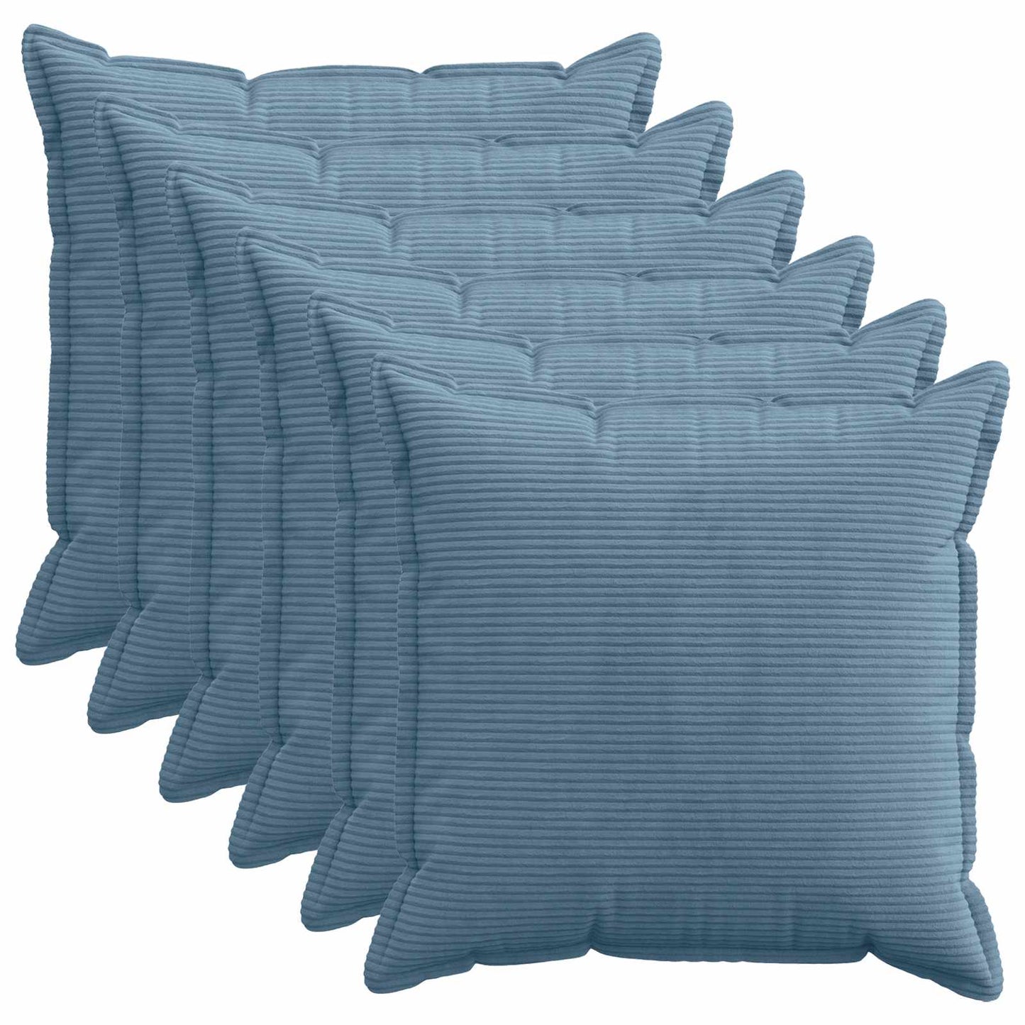 vidaXL Cushion Cover 6 pcs HOUTEN Blue 65 x 65 cm Corduroy 1