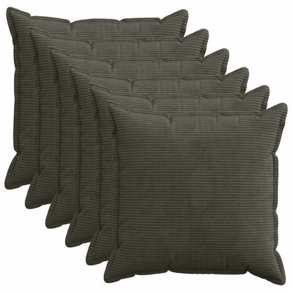 vidaXL Cushion Cover 6 pcs HOUTEN Anthracite 65 x 65 cm Corduroy 1