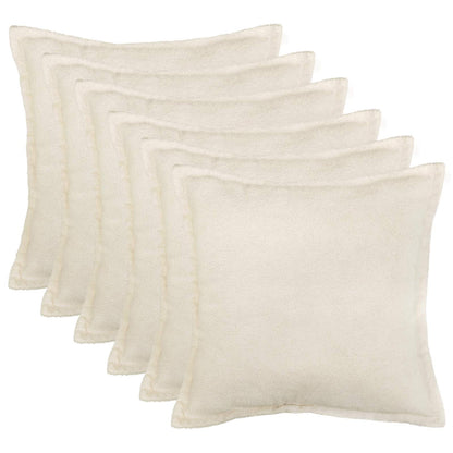 vidaXL Cushion Cover 6 pcs HOUTEN Cream 65 x 65 cm Bouclé 1