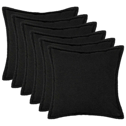 vidaXL Cushion Cover 6 pcs HOUTEN Black 65 x 65 cm Bouclé 1