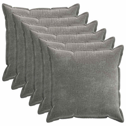 vidaXL Cushion Cover 6 pcs HOUTEN Dark Grey 65 x 65 cm Chenille Fabric 2