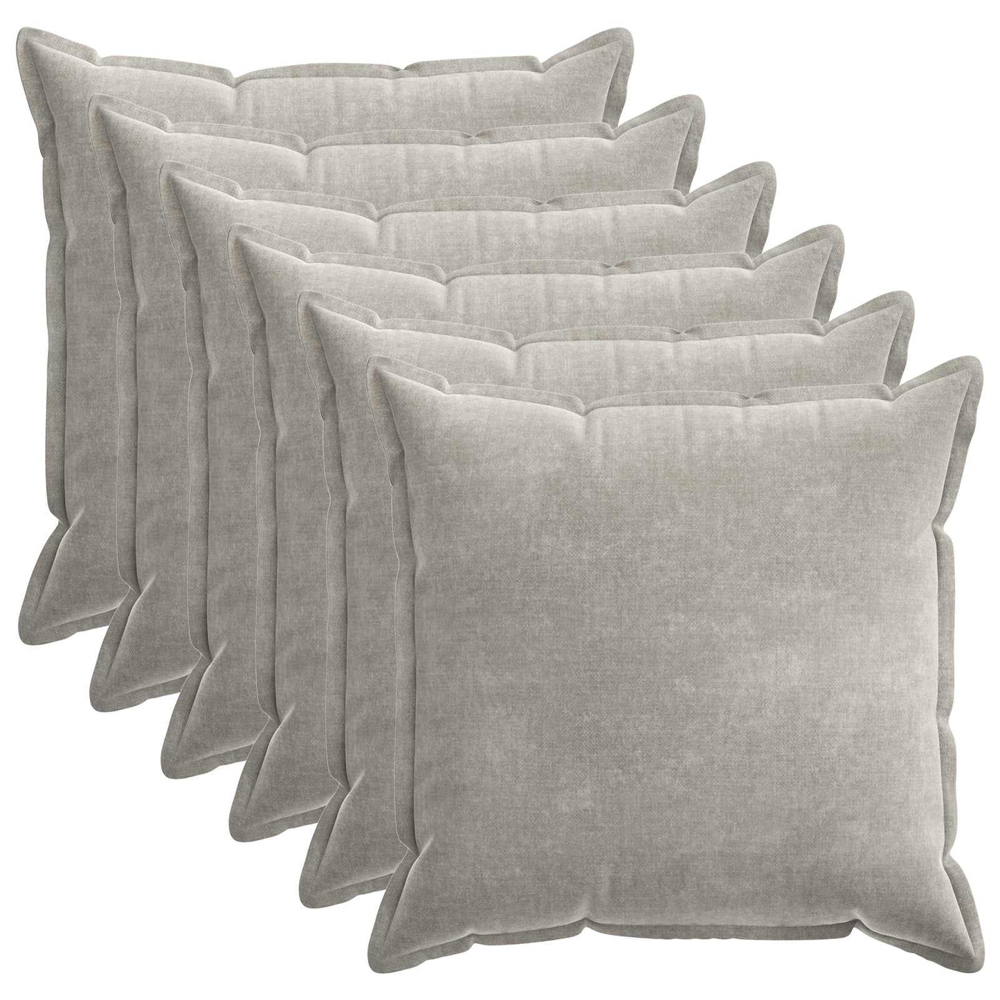 vidaXL Cushion Cover 6 pcs HOUTEN Light Grey 65 x 65 cm 2