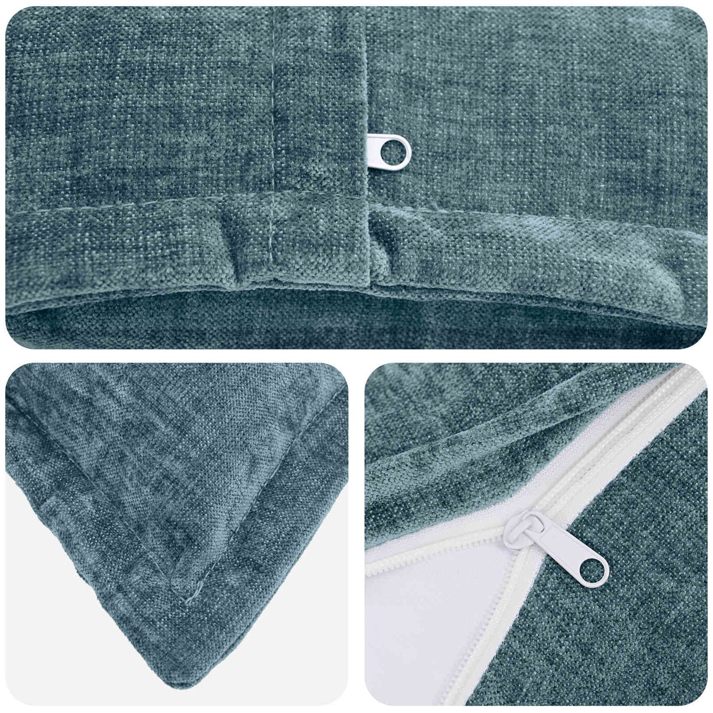 vidaXL Cushion Cover 6 pcs HOUTEN Blue 65 x 65 cm Chenille Fabric 5