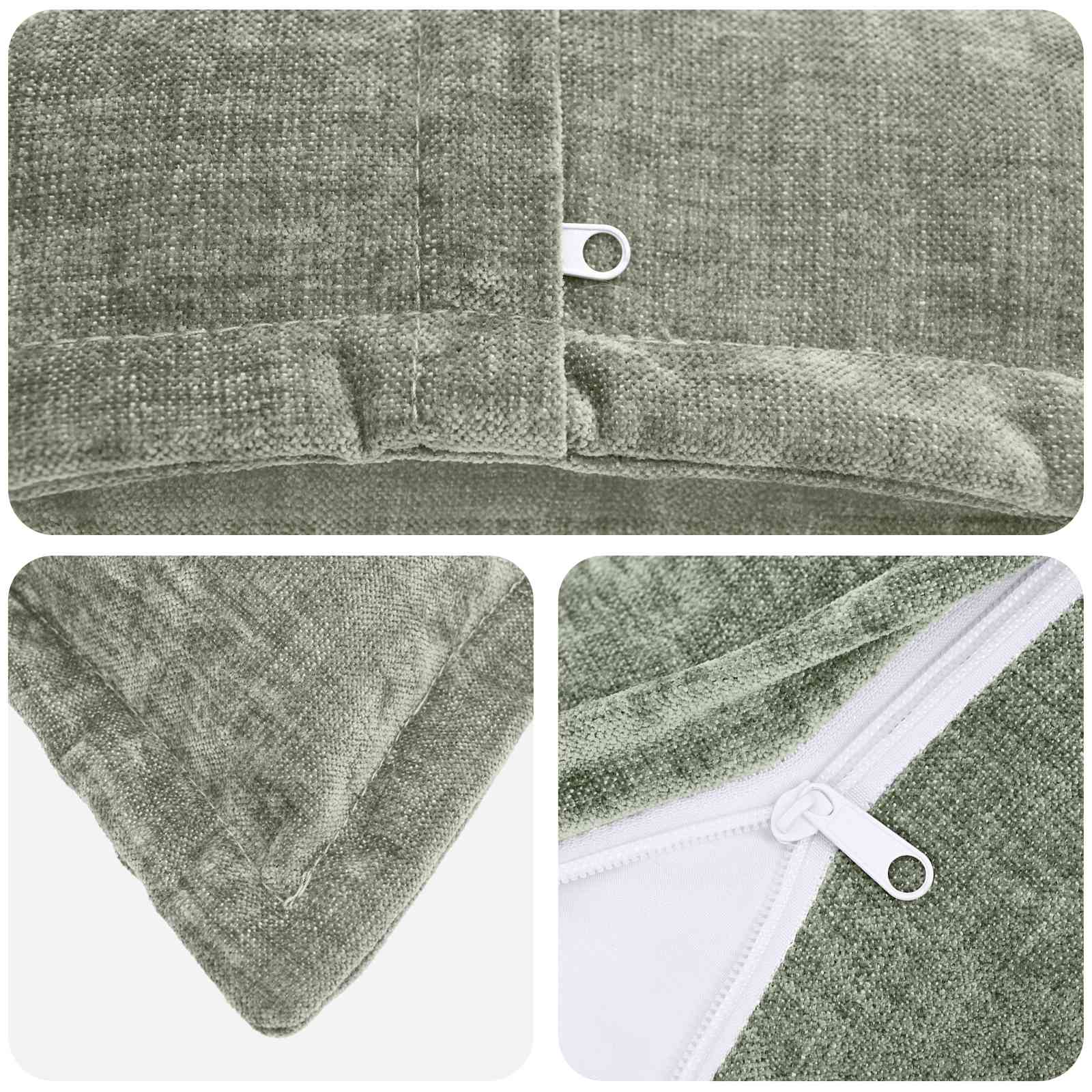 vidaXL Cushion Cover 6 pcs HOUTEN Green 65 x 65 cm Chenille Fabric 5