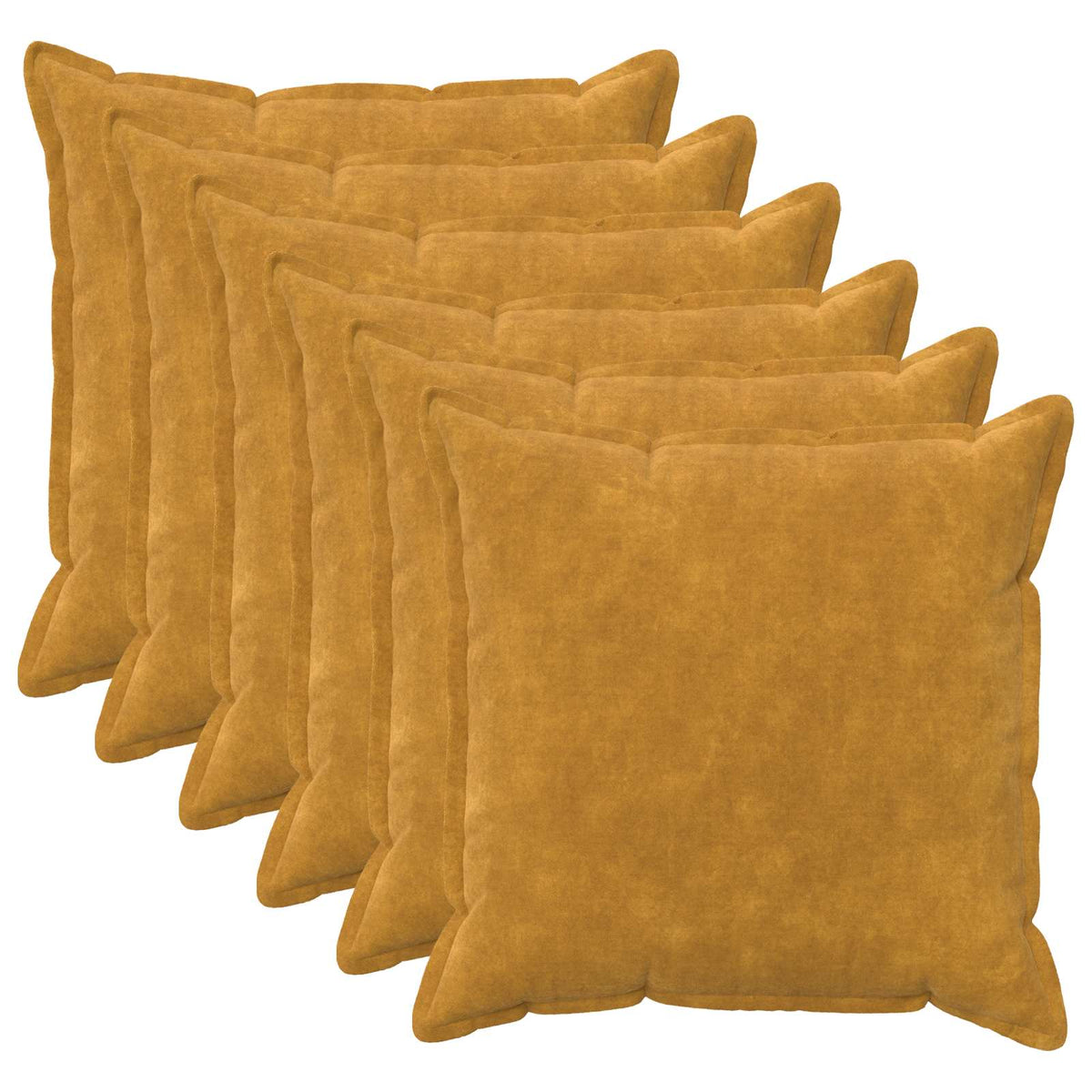 vidaXL Cushion Cover 6 pcs HOUTEN Yellow 65 x 65 cm Microfiber Fleece 1