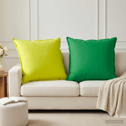 vidaXL Throw Pillow 2 pcs HOUTEN Bright Green 80 x 80 cm Polyester 1